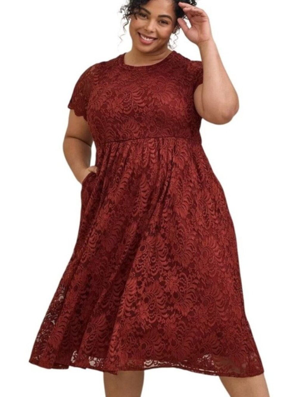 Torrid Midi Lace Fit and Flare Dress